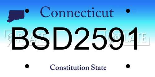 BSD2591 Connecticut License Plate