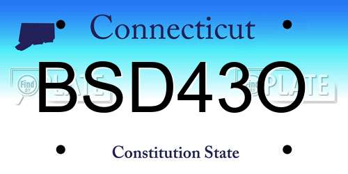 BSD43O Connecticut License Plate