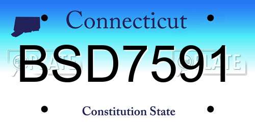 BSD7591 Connecticut License Plate