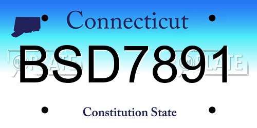 BSD7891 Connecticut License Plate