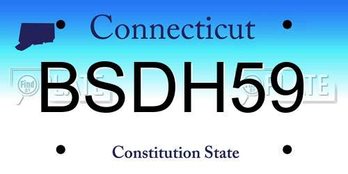 BSDH59 Connecticut License Plate