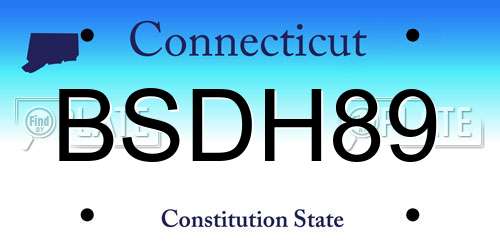 BSDH89 Connecticut License Plate