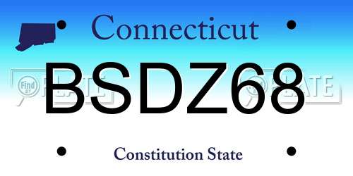 BSDZ68 Connecticut License Plate
