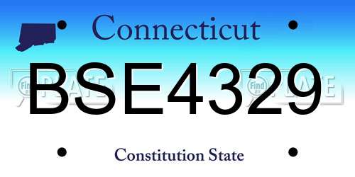 BSE4329 Connecticut License Plate