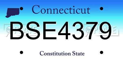 BSE4379 Connecticut License Plate