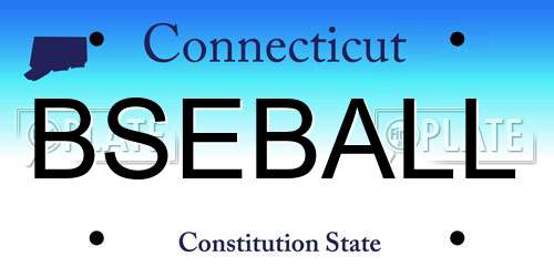 BSEBALL Connecticut License Plate