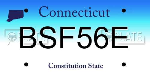 BSF56E Connecticut License Plate