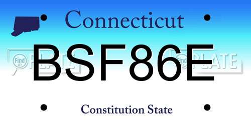 BSF86E Connecticut License Plate
