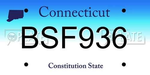 BSF936 Connecticut License Plate