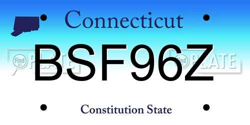 BSF96Z Connecticut License Plate