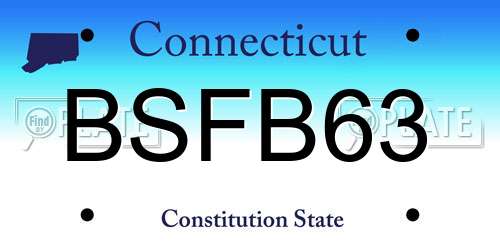 BSFB63 Connecticut License Plate