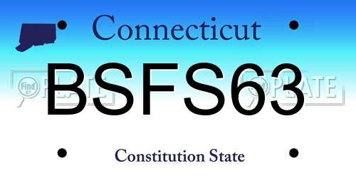 BSFS63 Connecticut License Plate