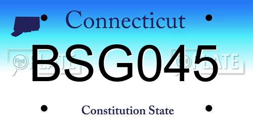 BSG045 Connecticut License Plate