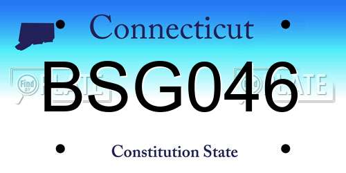 BSG046 Connecticut License Plate