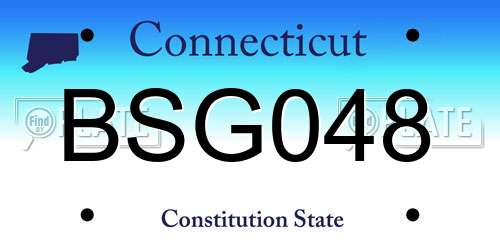 BSG048 Connecticut License Plate