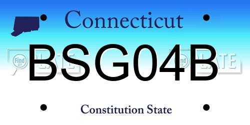 BSG04B Connecticut License Plate