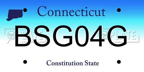BSG04G Connecticut License Plate