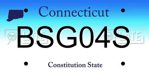 BSG04S Connecticut License Plate