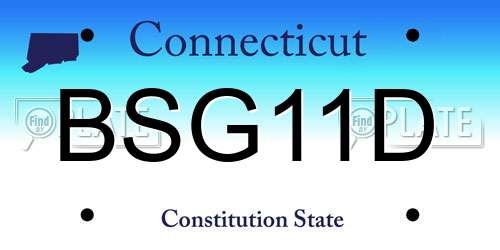 BSG11D Connecticut License Plate