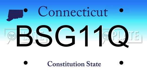BSG11Q Connecticut License Plate