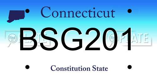 BSG201 Connecticut License Plate