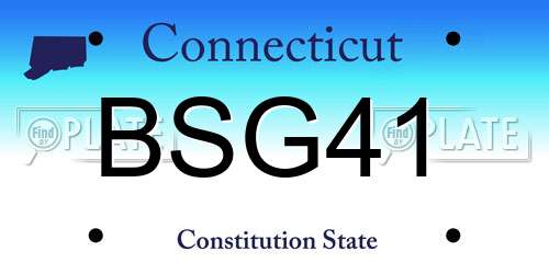 BSG41 Connecticut License Plate