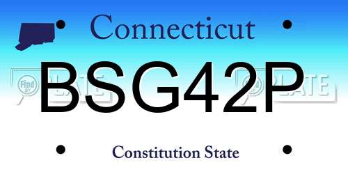 BSG42P Connecticut License Plate
