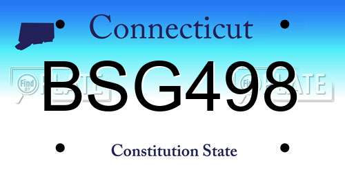 BSG498 Connecticut License Plate