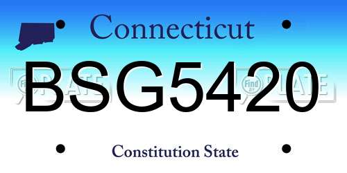 BSG5420 Connecticut License Plate