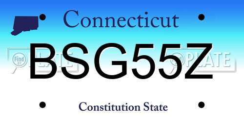 BSG55Z Connecticut License Plate