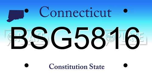 BSG5816 Connecticut License Plate