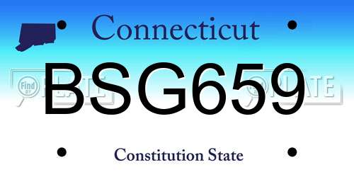 BSG659 Connecticut License Plate
