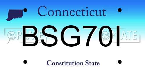 BSG70I Connecticut License Plate