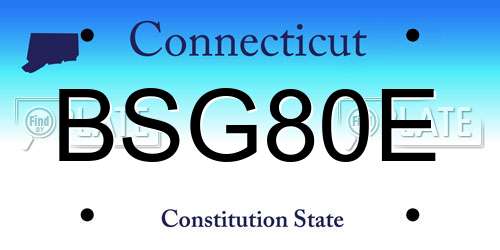 BSG80E Connecticut License Plate