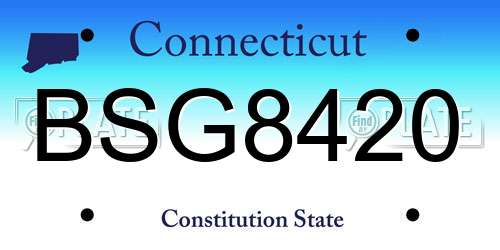 BSG8420 Connecticut License Plate