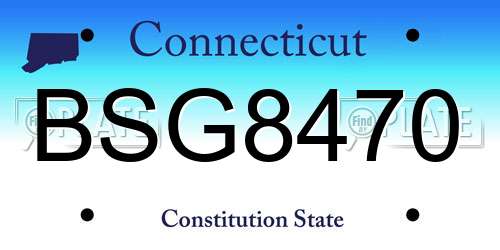 BSG8470 Connecticut License Plate