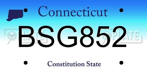 BSG852 Connecticut License Plate