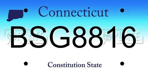 BSG8816 Connecticut License Plate