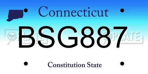 BSG887 Connecticut License Plate