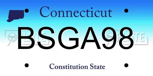 BSGA98 Connecticut License Plate