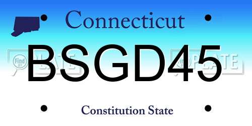 BSGD45 Connecticut License Plate