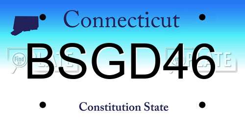 BSGD46 Connecticut License Plate