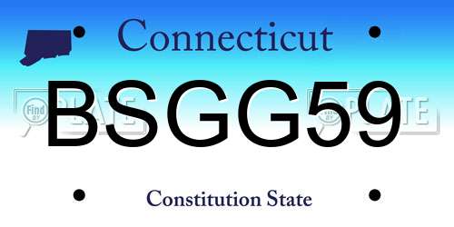 BSGG59 Connecticut License Plate