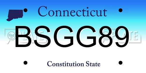 BSGG89 Connecticut License Plate