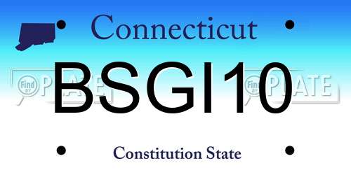 BSGI10 Connecticut License Plate