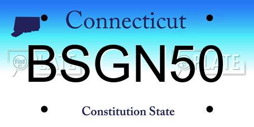 BSGN50 Connecticut License Plate