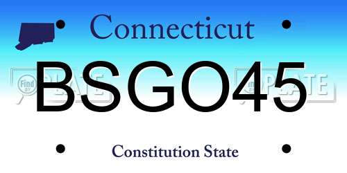BSGO45 Connecticut License Plate