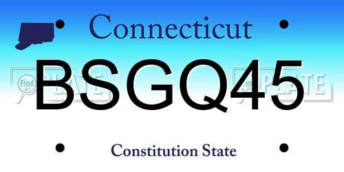 BSGQ45 Connecticut License Plate