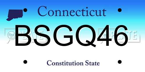 BSGQ46 Connecticut License Plate