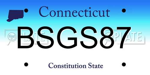 BSGS87 Connecticut License Plate
